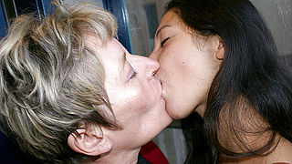 Old and young lesbos get really kinky